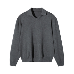 SANBAI 叁佰【海鸥领】老钱风POLO毛衣男士春季新款复古针织长袖