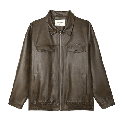 Madcloud复古重磅外套皮衣夹克男
