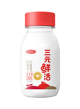 三元乐活瓶装生牛乳早餐奶