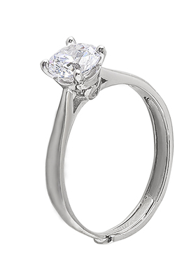 锆石925纯银精致戒指女四爪可调