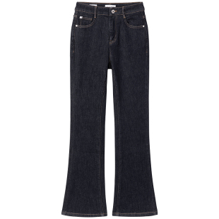 Miss Sixty2025秋冬牛仔裤女高腰修身窄版微喇叭裤广角裤复古洗水