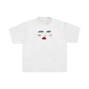 Milkshot 炒盐工艺数码直喷浓妆趣味印花男士短袖T恤