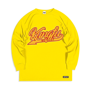 新款 中国功夫KUNGFU国潮儿童长袖T恤衫少儿街舞嘻哈时尚长袖