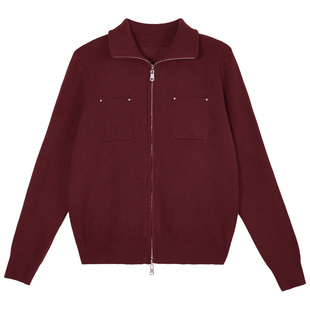 双拉链针织衫女2025新款秋冬设计感修身加绒毛衣外穿开衫短款上衣