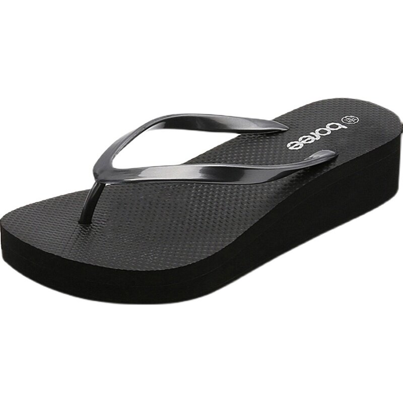 宝人人字拖女夏防滑凉拖鞋女2026新款厚底沙滩鞋女坡跟外穿拖鞋