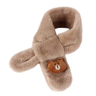 儿童围巾秋冬季保毛绒围脖韩版女童男童幼儿柔软人酷E族脖套潮