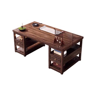 新中式实木书桌写毛笔字家用书法桌2025新款乌金木桌面写字台桌子