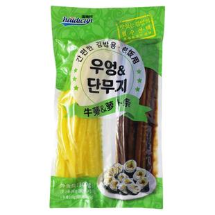 海地村腌渍切条牛蒡萝卜韩式紫菜包饭寿司用双拼组合即食食材300g