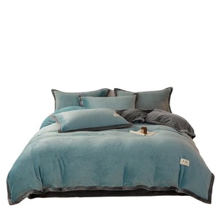 四件套牛奶绒珊瑚绒2025冬季加厚被套床单床品三件套绒面被子家居