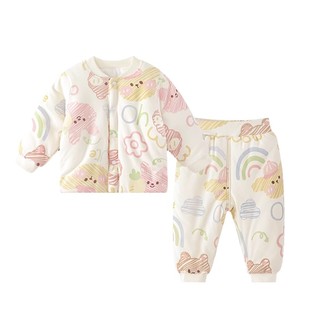 宝宝棉服套装婴儿冬装保暖加厚分体夹棉衣服男女幼儿棉衣棉裤秋冬