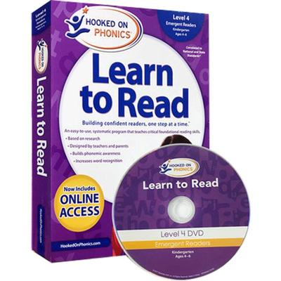 英文原版自然拼读 Hooked on Phonics Learn to Read - Level 4 迷上了语音学习阅读- 4级 儿童英语学习课外辅导训练书 附DVD