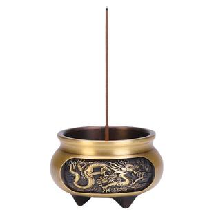 纯铜香炉袖珍迷你线香炉家用室内檀香炉小号香薰炉香插香底座焚香