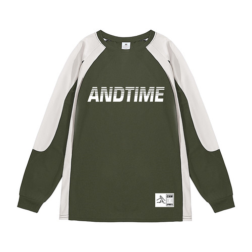andtime美式运动长袖【断层】投篮t恤男篮球训练服运动赛车风上衣