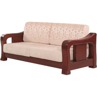 顺心家具实木沙发组合 新中式全实木家具水曲柳木单人双人三人位