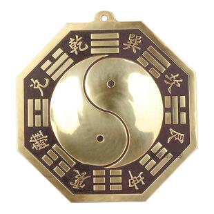 八卦镜凸镜窗户纯铜太极阴阳九宫铜镜凹镜家用大门口客厅店铺挂件