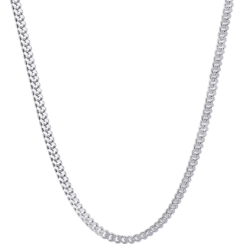 老银匠s990足银古巴链项链男士纯银潮男款足银百搭高级感男生银饰