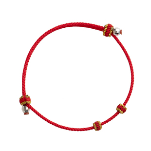 本命年手绳女半成品可穿珠diy手工编织吊坠金饰转运珠男红绳手链