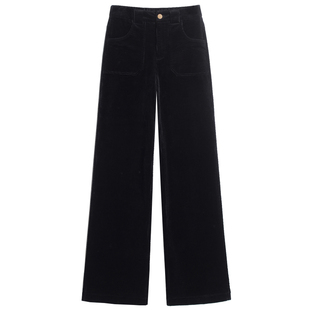 2025新款高腰灯芯绒女裤加绒宽松阔腿直筒裤秋冬纯棉粗条绒长裤子