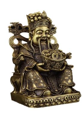 纯铜财神爷摆件招财文财神像佛像