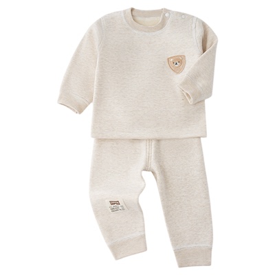 韩版双奢蚕丝羊绒宝宝加绒棉服套