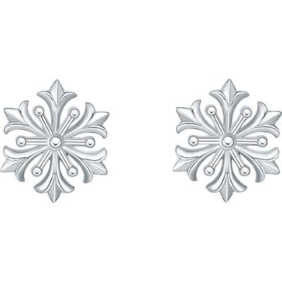 周六福铂金pt950雪花耳钉女款