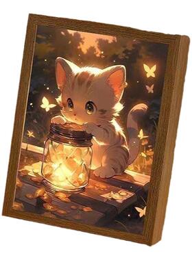 镜子灯光画创意发光灯画