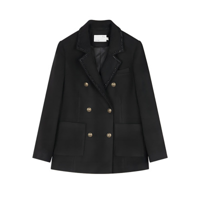 海谧高级感圈圈呢小香风西装外套