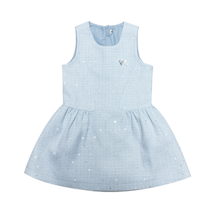 小童木 甜美千金风女童连衣裙春季新款亮片背心裙子女大童公主裙