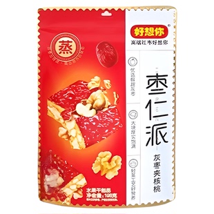 好想你枣仁派灰枣大枣夹核桃仁灰枣红小派零食小吃夹心枣仁