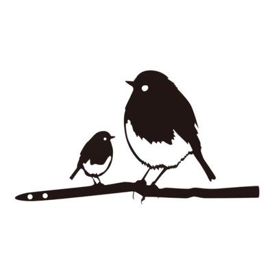 庭院树枝装饰，金属鸟花园树插