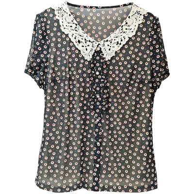 洋气气质台湾网纱小衫