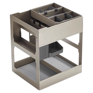 诺米魅影系列厨房橱柜抽中抽调味拉篮抽屉式双层收纳架调料置物架