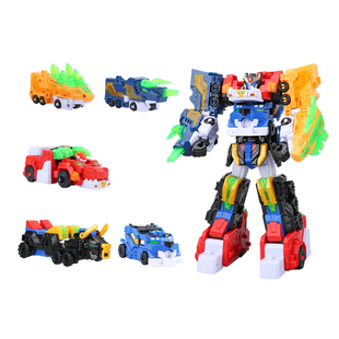 迷你特工队机甲超威能量五合体雷霆王变形机器人儿童男孩金刚玩具