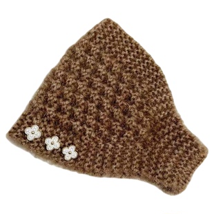 秋冬女士毛线帽头巾发带遮白发保暖护耳洋气百搭材质柔软亲和皮肤