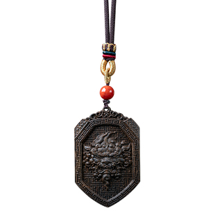 天然文莱黑棋楠沉香吊坠沉水级奇楠手工雕刻瑞兽挂件招财进宝挂饰