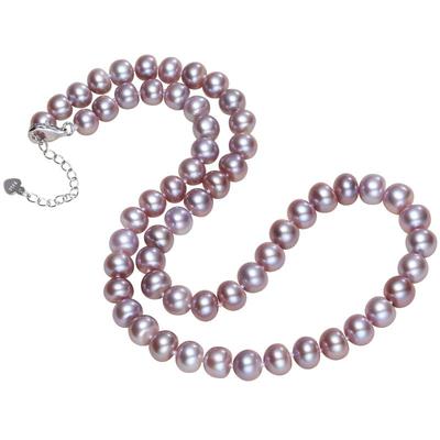 黛米S925银粉紫色珍珠项链送妈妈