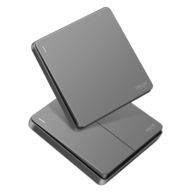 德力西官旗星空灰开关插座面板