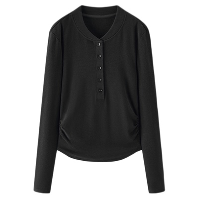 森马发热抓绒假两件长袖T恤女