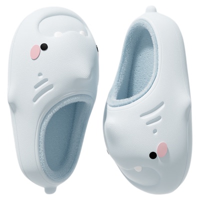 chikoku可爱小萌鲨防水棉拖鞋