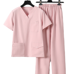 弹力洗手衣女套装透气刷手衣女宠物医院工作服单上衣口腔刷手服男