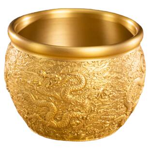 朱炳仁铜 四海生财龙缸龙年摆件聚宝盆客厅玄关装饰乔迁开业礼品