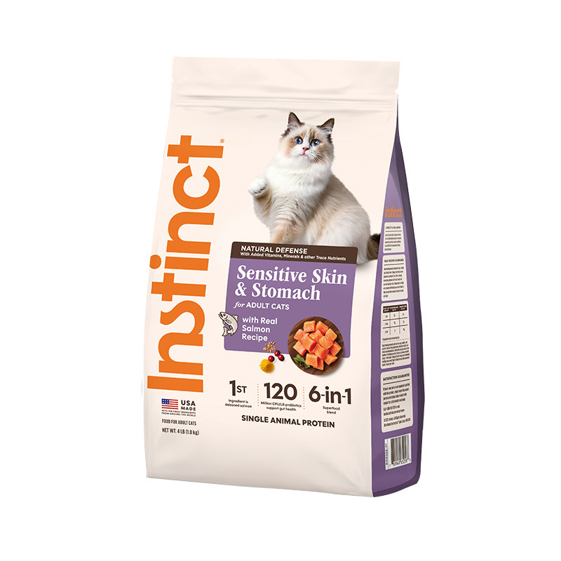 [重磅新品]Instinc天然百利猫粮低敏三文鱼肠胃敏感成猫粮1.8kg