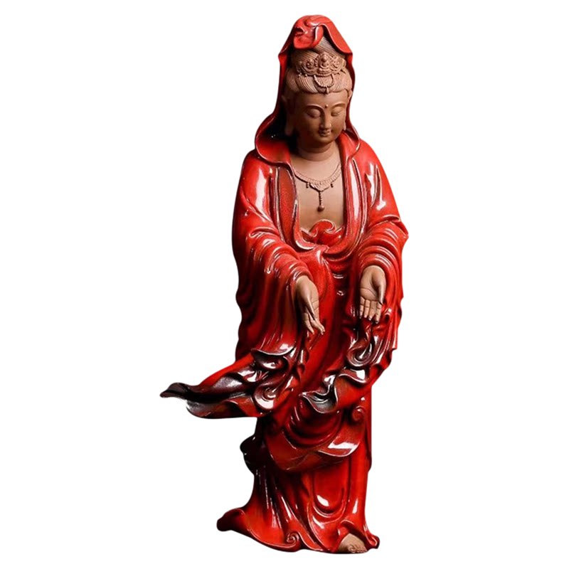 曾国清德化陶瓷立像普渡观音菩萨佛像家居供奉摆件南海观世音菩萨