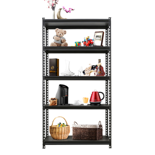 DM黑家用货架自己组装仓储仓库阳台展示架可调节置物架铁架多层