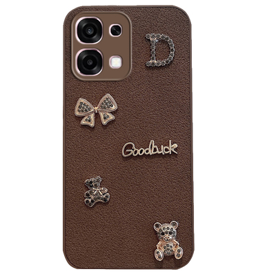 适用于oppoa6手机壳棕色月坑纹5G