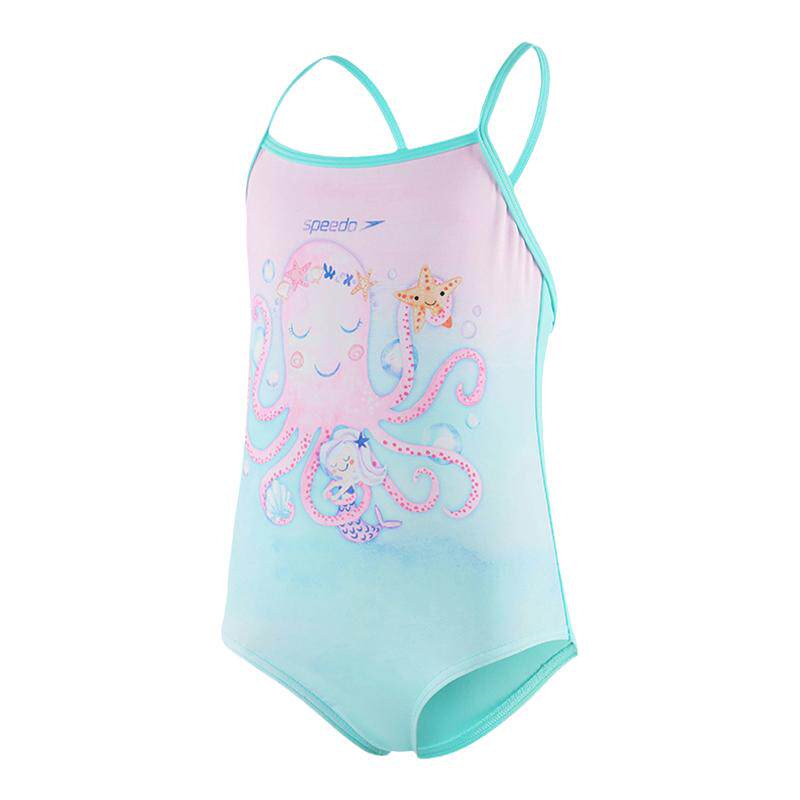 speedo女童连体舒适防晒泳衣