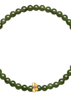 原矿俄料碧玉和田玉小米珠手串