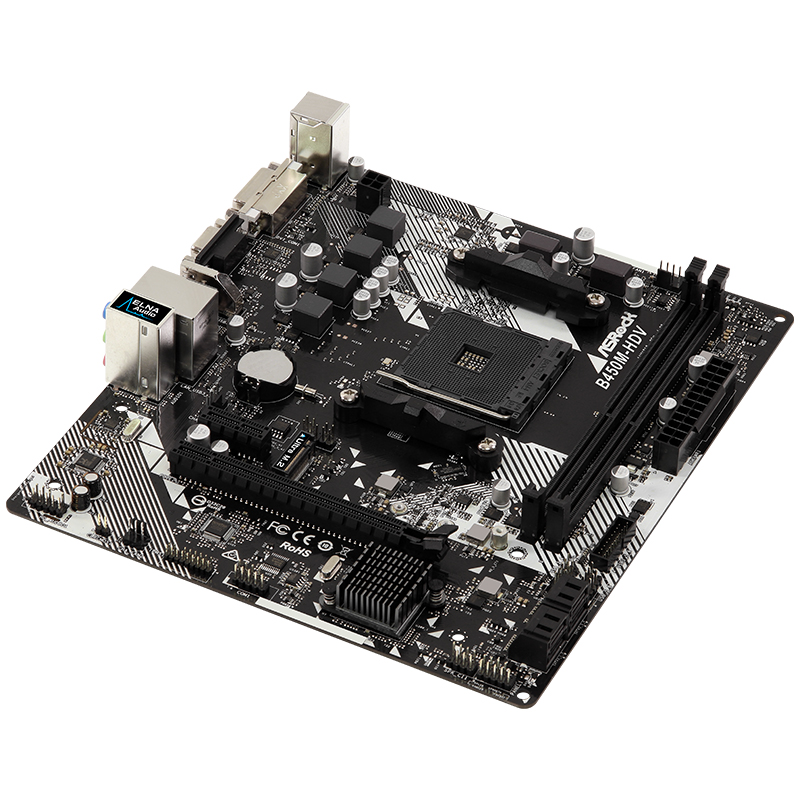 ASROCK/华擎 B450M-HDV R4.0 台式电脑游戏主机AMD主板 支持5600G