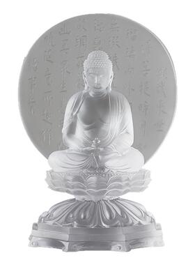 古法真琉璃背板药师佛像摆件居家客厅堂摆放药师琉璃光纪念结缘品