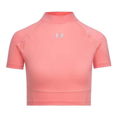 安德玛UA女新款HeatGear速干健身训练运动紧身短袖T恤6014710-600
